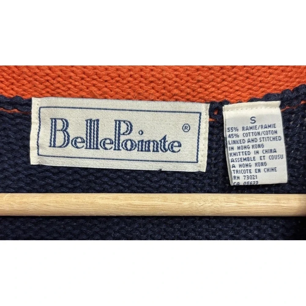 VTG Bellepointe Women's S Auburn Tigers Knit Sweater Vest Navy Blue Orange 90s‎